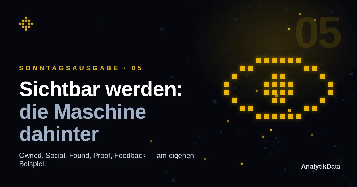 Sonntagsausgabe 05 — Sichtbar werden 2026: die Maschine hinter der Wahrnehmung