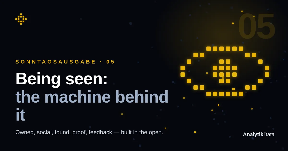 Sonntagsausgabe 05 — Being seen in 2026: the machine behind the visibility