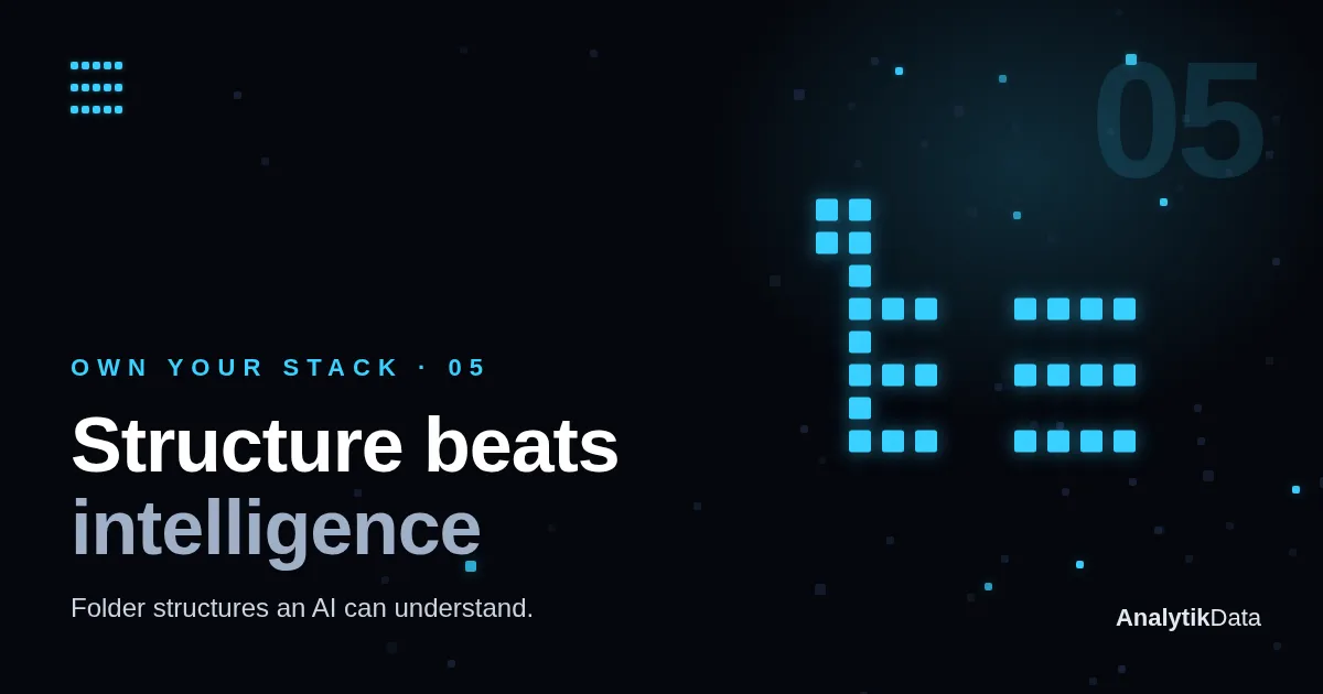 Own Your Stack, part 5 — Structure beats intelligence