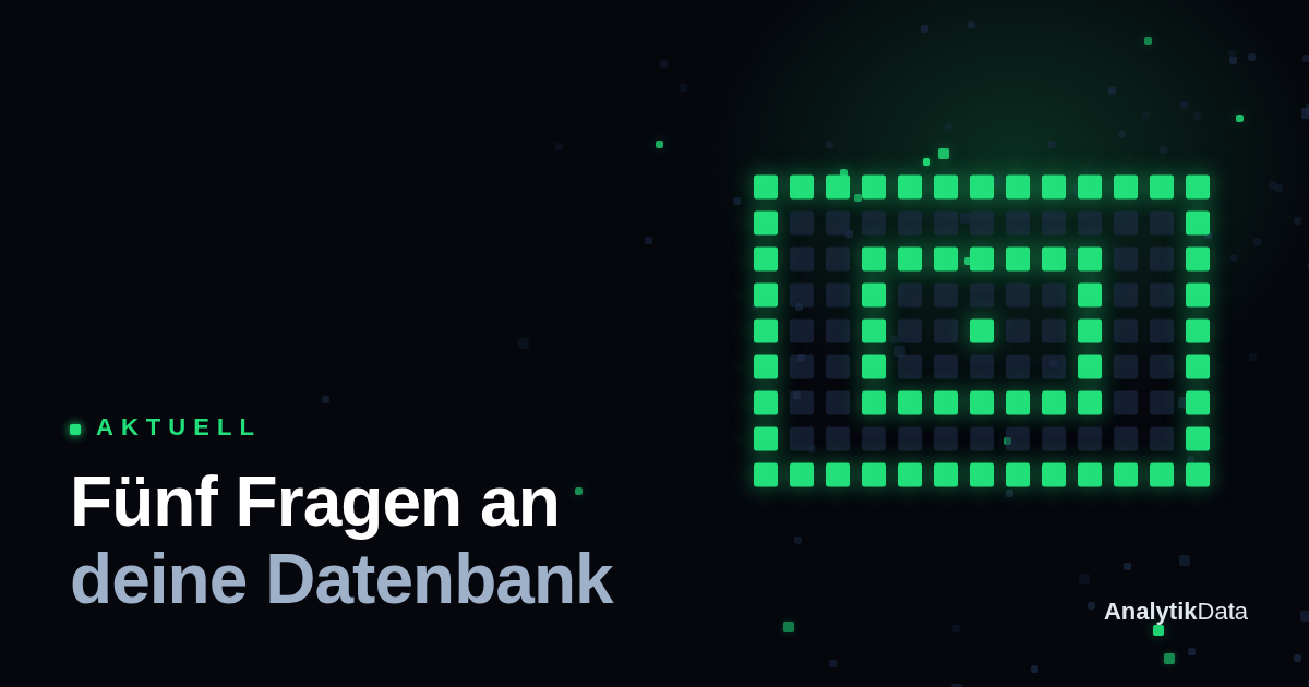 Bevor du Hardware kaufst: fünf Fragen an deine Datenbank.