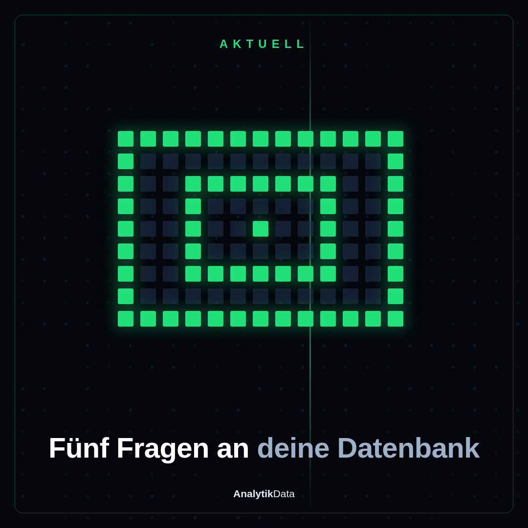Bevor du Hardware kaufst: fünf Fragen an deine Datenbank.