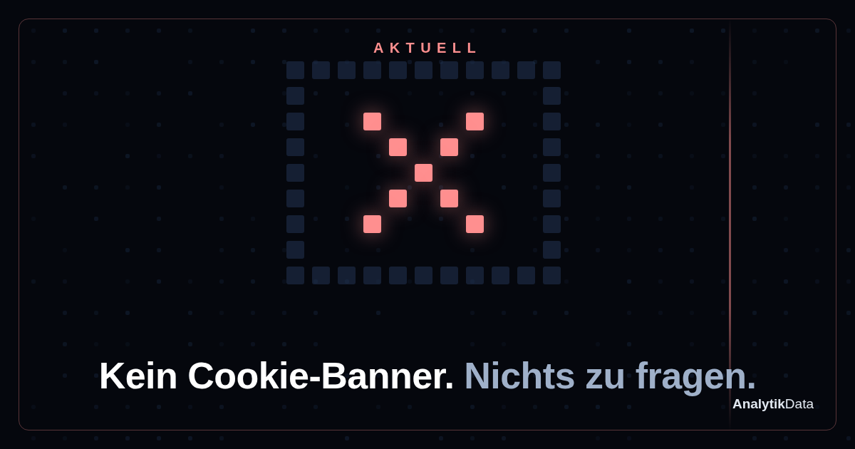 Dot-Matrix-Werk: Kein Cookie-Banner. Nichts zu fragen. (Variante b)