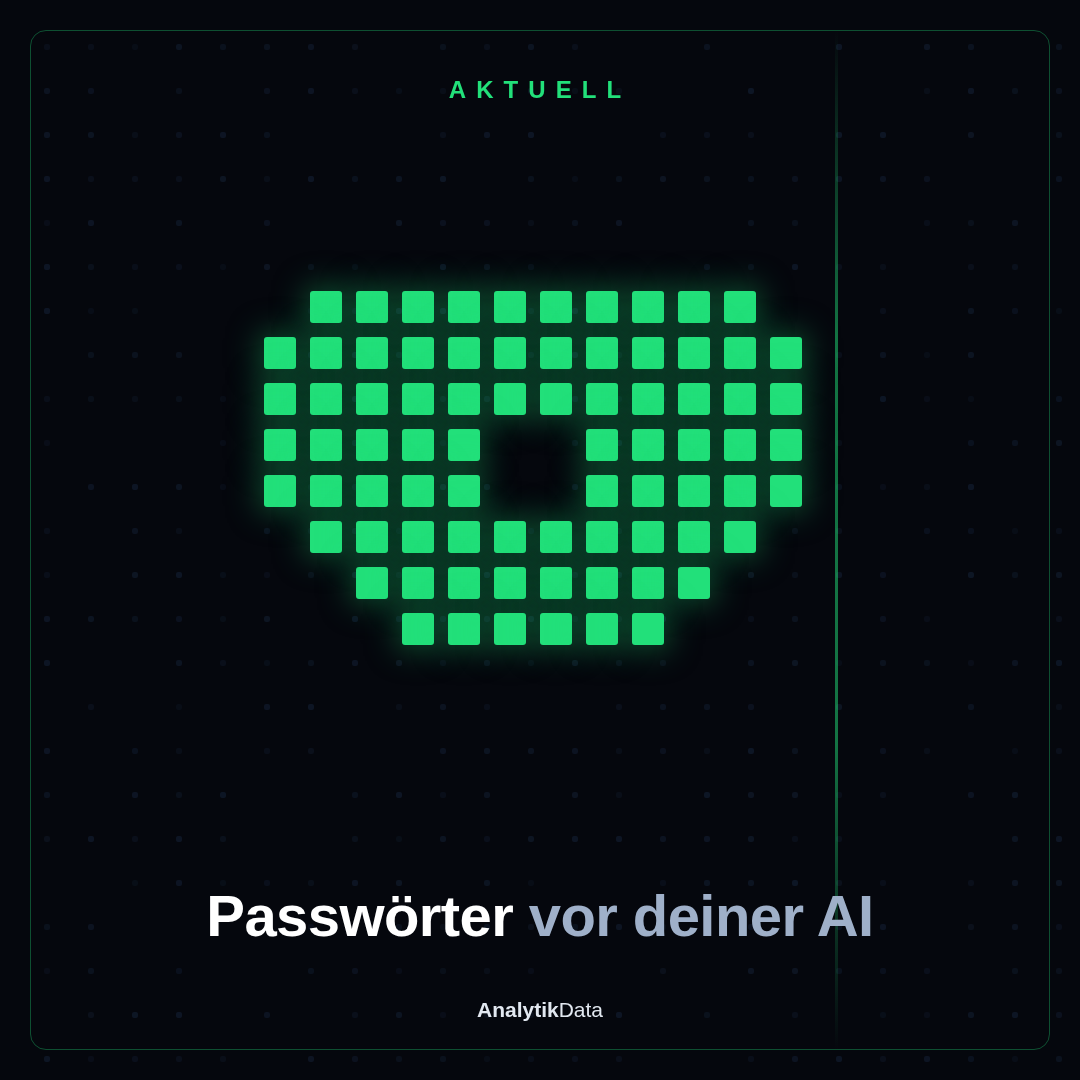 Dot-Matrix-Werk: Passwörter vor deiner AI (Quadrat)