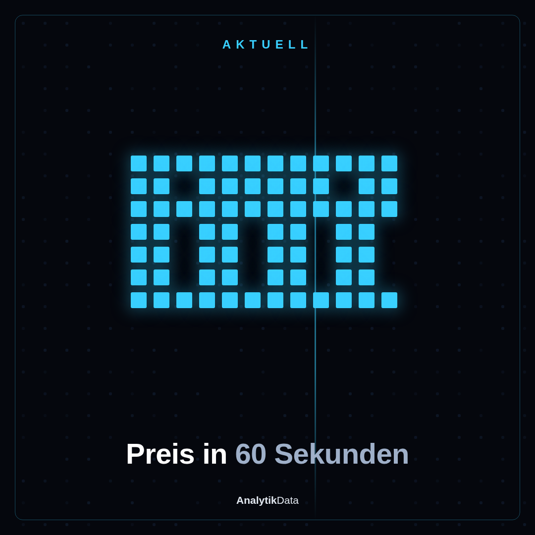 Dot-Matrix-Werk: Preis in 60 Sekunden (Quadrat)