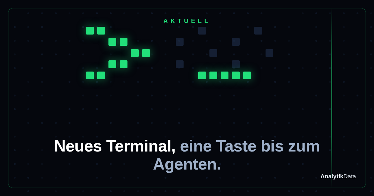 Dot-Matrix-Werk: Neues Terminal, eine Taste bis zum Agenten. (Variante b)