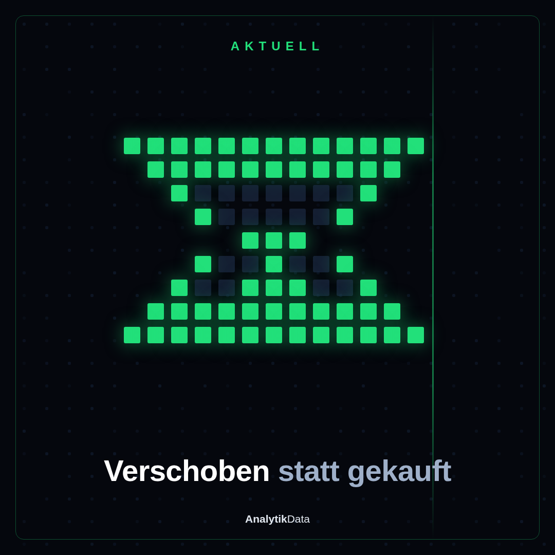 Die beste Anschaffung ist manchmal die, die du verschiebst.