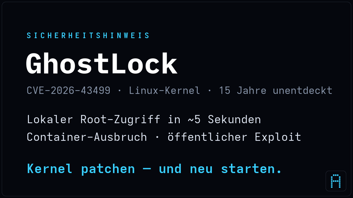 Dot-Matrix-Werk: GhostLock — Sicherheitshinweis CVE-2026-43499