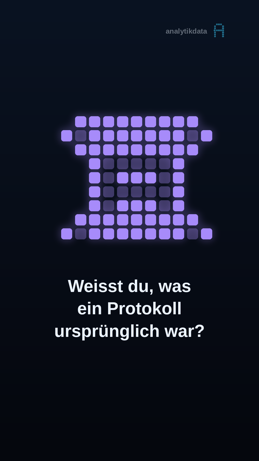 Dot-Matrix-Werk: Weisst du, was ein Protokoll ursprünglich war?