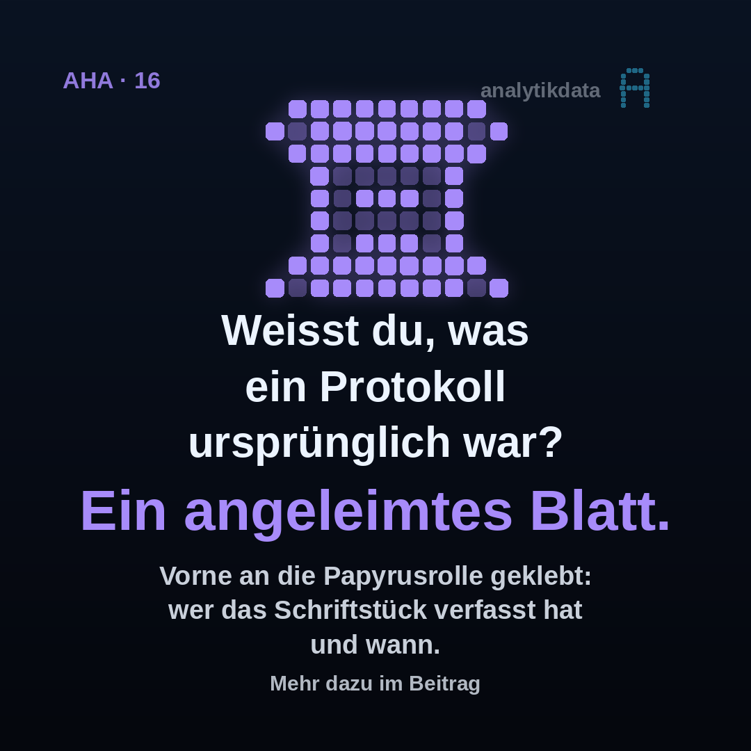 Dot-Matrix-Werk: Weisst du, was ein Protokoll ursprünglich war?