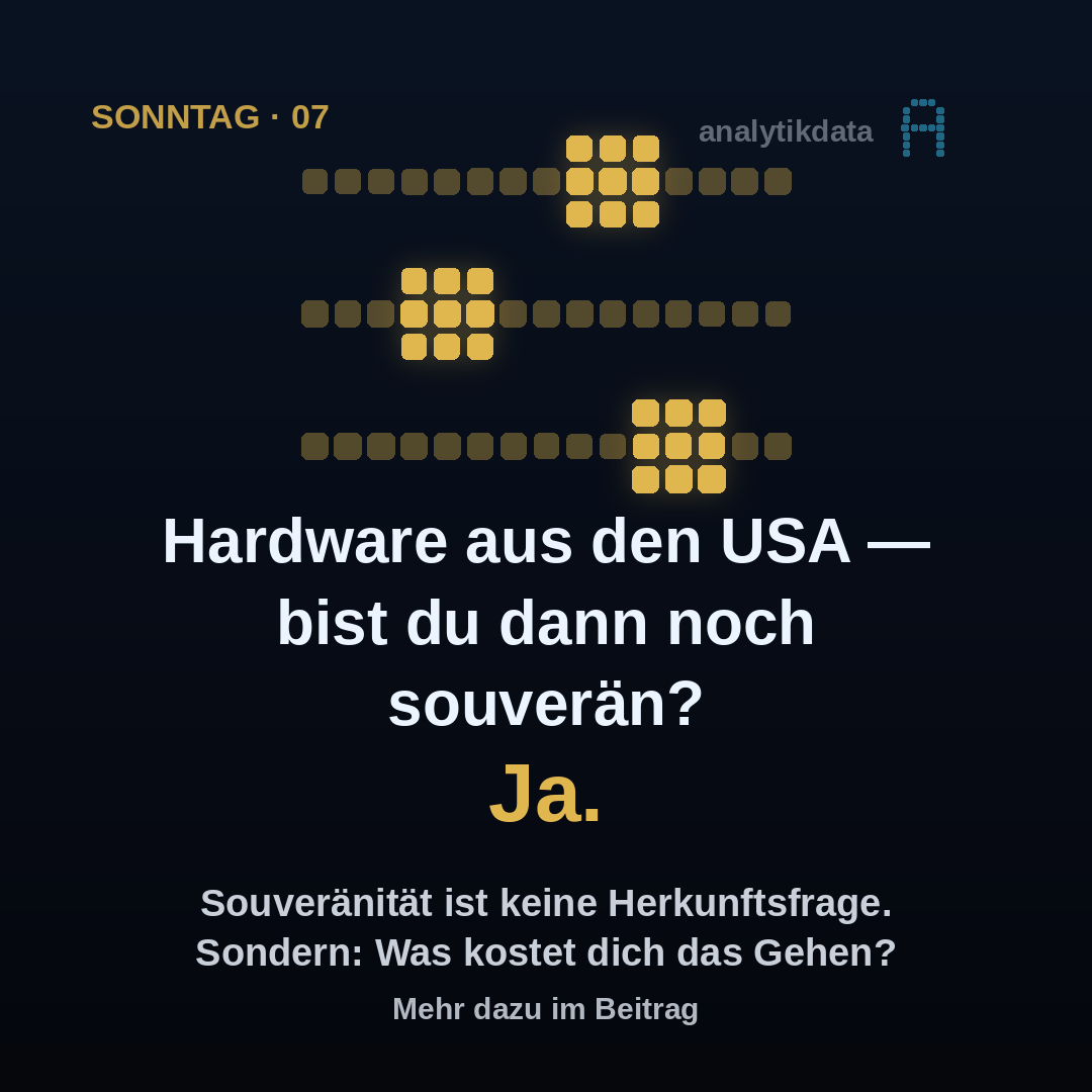 Dot-Matrix-Werk: Hardware aus den USA — bist du dann noch souverän?