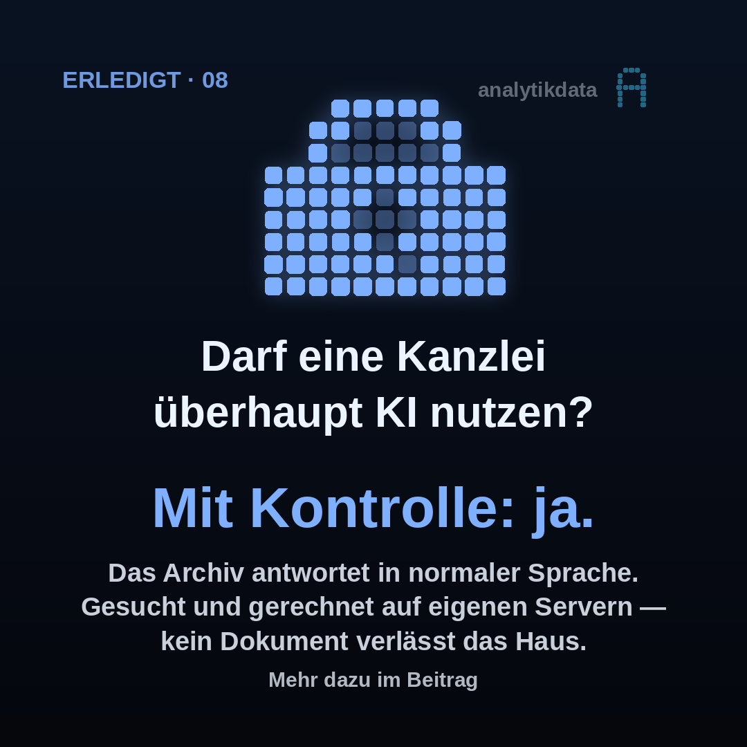 Dot-Matrix-Werk: Darf eine Kanzlei überhaupt KI nutzen?