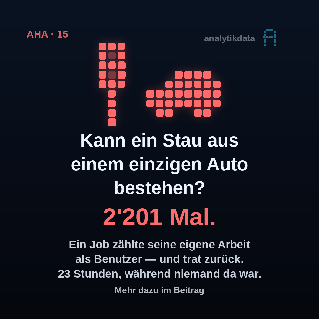 Dot-Matrix-Werk: Kann ein Stau aus einem einzigen Auto bestehen?