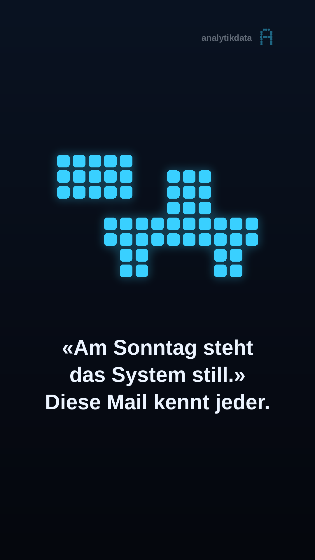 Dot-Matrix-Werk: Am Sonntag zwischen 18 und 22 Uhr steht das System still